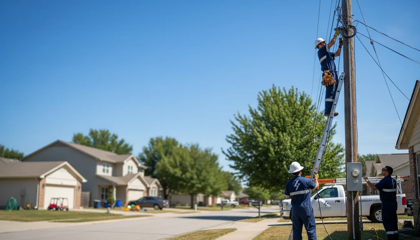 Residential electrician providing installation services in Reydon, OK